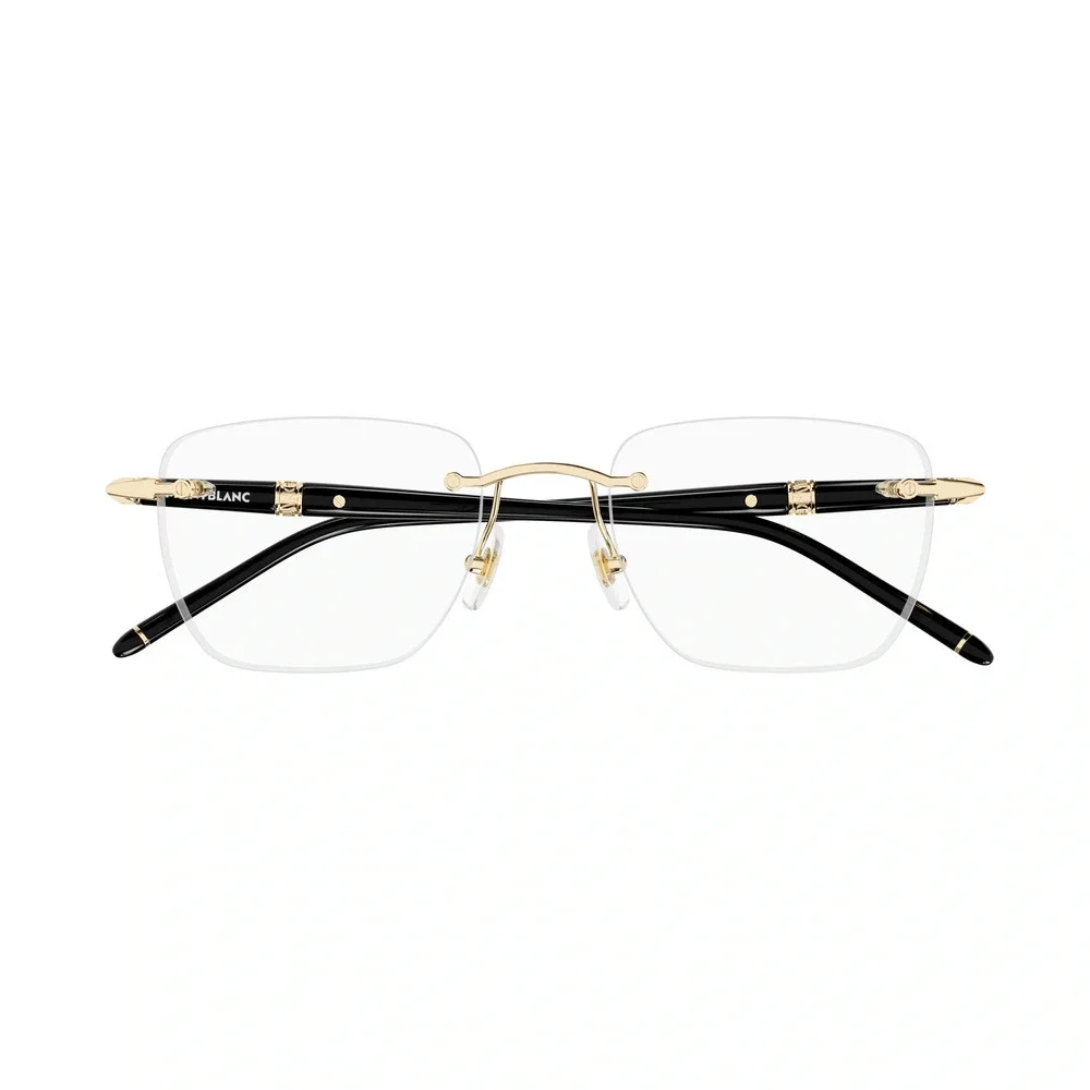 Mont Blanc MB0346O Eyeglasses Gold Black Metal Rectangle